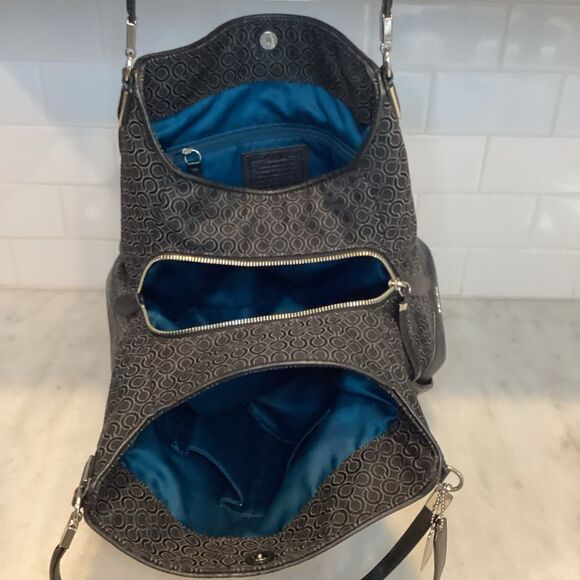 Coach Jacquard Signature Logo Madison Phoebe Shoulder Bag - Picture 12 of 16